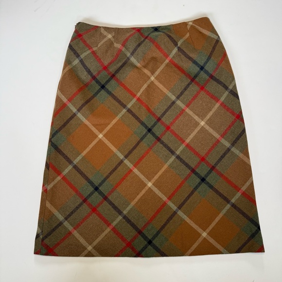 Vintage Ann Taylor Skirt Womens 10 Wool Blend Plaid Academia Preppy Career EUC - Picture 3 of 9